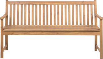 Beliani Beliani - Banco De Jard&iacute;n De Madera De Acacia Clara 160 Cm Con Listones Estilo R&uacute;stico Vivara