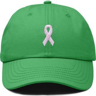 Dalix Pink Ribbon Dad Cap in Kelly Green at Nordstrom