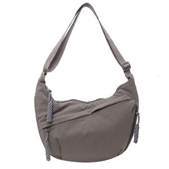 Generic Nylon Shoulder Bag, Adjustable Large Capacity Crossbody Bag, Retro Lightweight Dumpling Bag Handbag for Outdoor Work Shopping(grey)