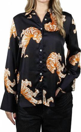 Adrienne Marley Bengal Tigress Shirt Top In Multi