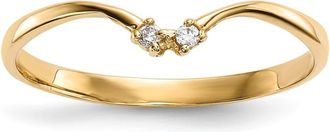 Diamond2Deal 14k Yellow Gold 2-stone Cubic Zirconia Wrap Ring