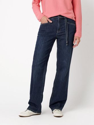 Toni 5-Pocket-Jeans TONI Liv Straight, Damen, Gr. 18, K-Gr, mid blau used, Denim/Jeans, Obermaterial: 88% Baumwolle, 10% Polyester, 2% Elasthan, regular fi