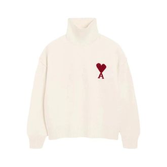 Ami Ami De Coeur Funnel-neck Wool Sweater