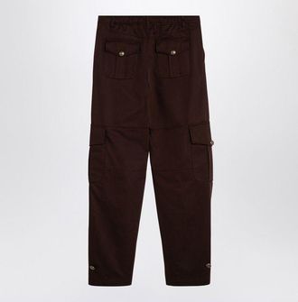 Moschino Womens Brown Wide Cargo Trousers - Dark Brown Cotton - Size EU 38 (Womens)