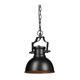 Relaxdays Relaxdays - L&aacute;mpara Techo Redonda Peque&ntilde;a Industrial, Hierro, Negro, 145 X 21 X 21 Cm