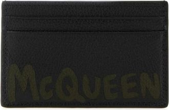 Alexander McQueen Zwarte leren kaarthouder - Heren - Portefeuilles - Zwart - ONE Size - Accessoires