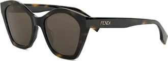 Fendi Lettering Zonnebril - Dames - Zonnebrillen - Bruin - 54 MM - Accessoires