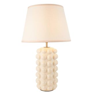 Netlighting Bobble White Table Lamp Fabric Ivy Shade 35cm B22