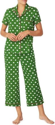 Kate Spade New York print crop pajamas in Grn Dot at Nordstrom, Size X-Small
