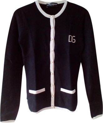 Dolce & Gabbana Black & White Knit Cardigan Size XXS