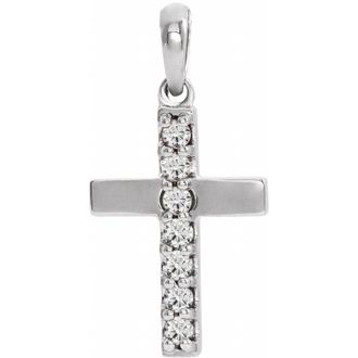Diamond2Deal 14k Gold Lab-Grown Diamond Cross Pendant