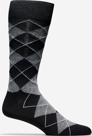 Cole Haan Mens Classic Argyle Crew Socks - Black