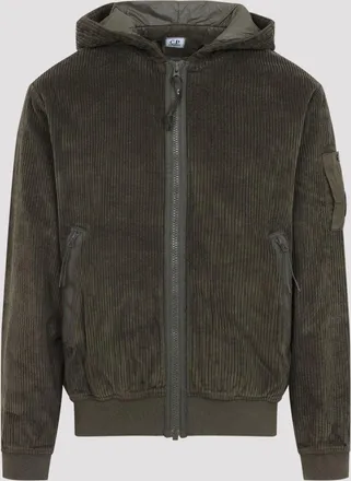C.P. Company Felpa con zip intera in velluto a coste Cp Company