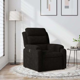 vidaXL Sill&oacute;n Reclinable De Terciopelo Negro Vidaxl