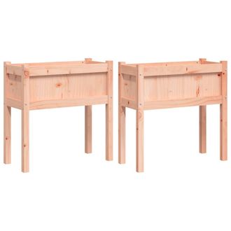 vidaXL Vidaxl - Jardineras Con Patas 2 Uds Madera Maciza De Abeto Douglas