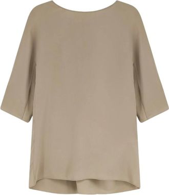 Max Mara Mxegattini zijden top - Dames - Blouses & Shirts - Beige - Maat: XS Zijde