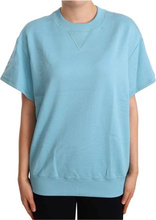 Dolce & Gabbana Crew Neck T-shirt - Dames - T-shirts - Blauw - M - Katoen - Tops
