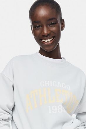 H&M Text-motif Sweatshirt in Light Gray/athletics at Nordstrom, Size X-Large