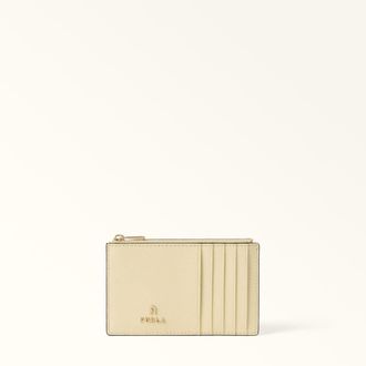 Furla Camelia Porta Carte Di Credito M Cremino Beige Pelle Stampata Donna