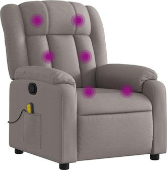 vidaXL Vidaxl - Sill&oacute;n De Masaje Reclinable De Tela Gris Taup&eacute;