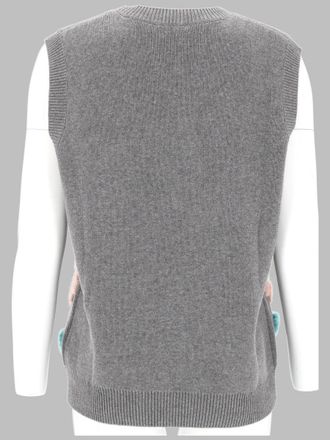 Ganni Floral Appliqu&eacute; Gilet - Gray