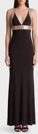 Alberta Ferretti Abito lungo in viscosa con ricami