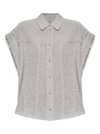 Iro Samyra textured button-fastening shirt - Grey