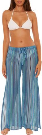 BECCA by Rebecca Virtue Seaside Stripe Cover-Up Pants in Ocean at Nordstrom, Size X-Small