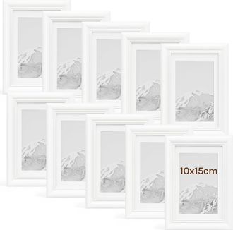 Woltu 10x Marco De Fotos De Pared 10x15 Cm, Blanco - Woltu