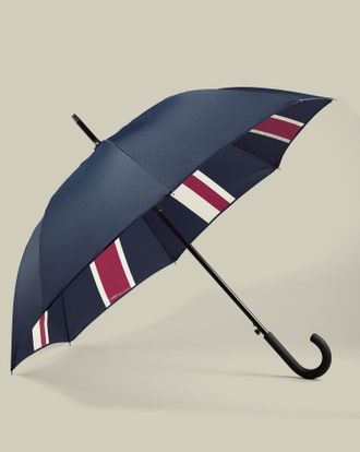 CHARLES TYRWHITT Union Jack Umbrella - Petrol Blue & Red by Charles Tyrwhitt