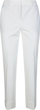 Incotex Nevet Cropped Broeken - Dames - Vrijetijds broeken - Wit - M - Katoen - Broeken