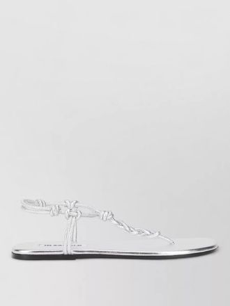 Jil Sander metallic leather flat sole slide sandals