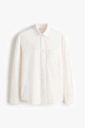H&M Four-way Stretch Regular Fit Shirt in White at Nordstrom, Size X-Large