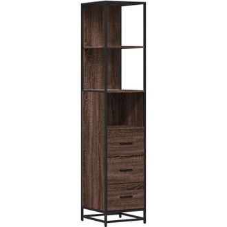 vidaXL Armario de baño madera contrachapada roble marrón 35x37,5x166cm vidaXL