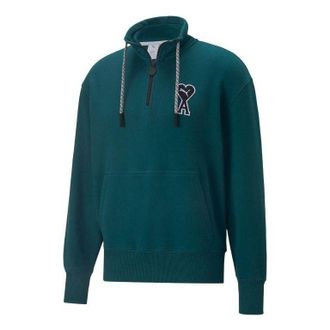 Puma X Ami Half Zip Sweatshirt Green 535993-24
