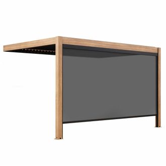 Oviala P&eacute;rgola bioclim&aacute;tica de 3x4m, adosada y motorizada iluminada y 1 toldo