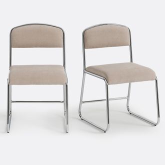 La Redoute Interieurs Set van 2 stoelen van chroom en stof Celestina