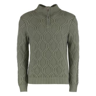 Moorer Truien & Vesten, Heren, Groen, M, Wol, Turtleneck Trui