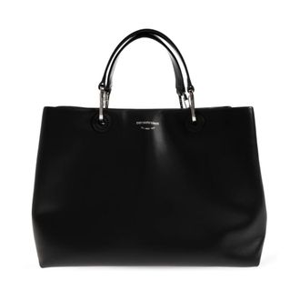 Emporio Armani Handbags, female, Black, Size: ONE SIZE Nappa Leather Medium MyEA Shopper Bag