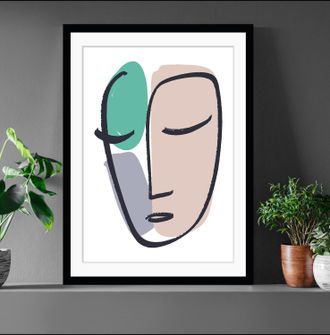 Queence Bild »Jil« Abstrakt Figuren Frau Gesicht Kunst