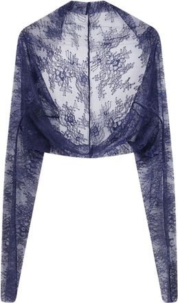 Alberta Ferretti Overhemden, Dames, Blauw, L, No Closure Crop