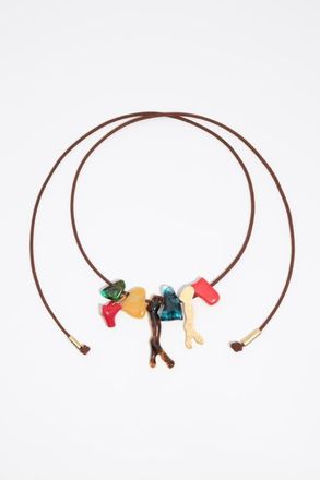 Bimba & Lola And Amber Resin Stone Necklace in Coral at Nordstrom