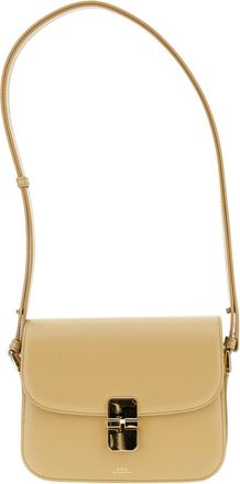 A.P.C. Rectangular Beige Shoulder Bag with Adjustable Strap