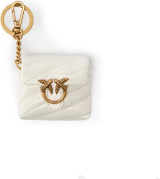Pinko Love Bag Puff Air Pods Hoesje - Dames - Telefoonaccessoires - Wit - ONE Size - Leer - Accessoires