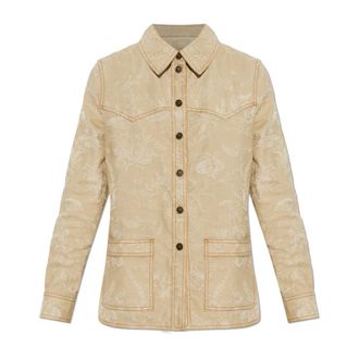 Etro Etro, Denim Jackets, female, Beige, Size: 2XS Denim Shirt With Pockets