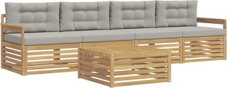 vidaXL Conjunto De Sof&aacute;s De Exterior 5 Uds. Blanco Y Gris Claro Vidaxl