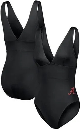 Tommy Bahama Womens Tommy Bahama Black Alabama Crimson Tide Palm Modern V-Neck One-Piece Swimsuit at Nordstrom, Size 10
