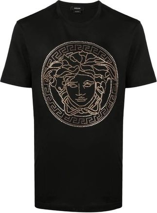 Versace Crystal Medusa Motif Short Sleeve T-Shirt, Size Medium