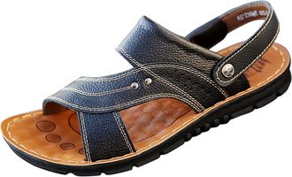 Generic Men Summer Comfortable Midsole Slide Sandals Casual Outdoor Walking Footwear (Black, 7.5)