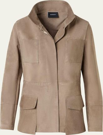 Akris Chianti Suede Utility Jacket